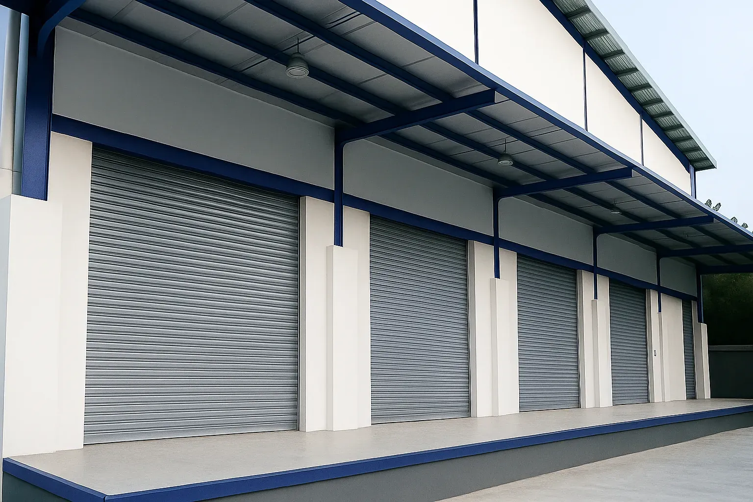 Deretan ruko dengan rolling door